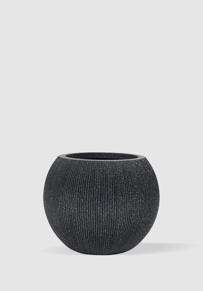 BLACK ROUNDED POT